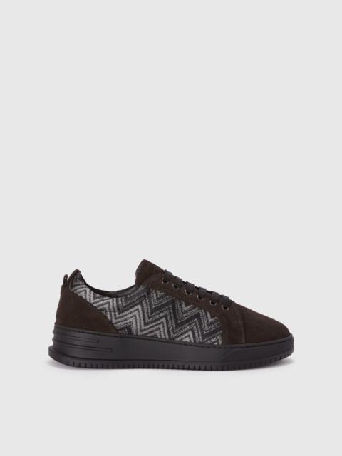 Missoni Suede sneakers with fabric insert