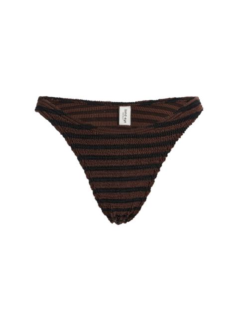 bond-eye Scene Striped Bikini Bottom brown