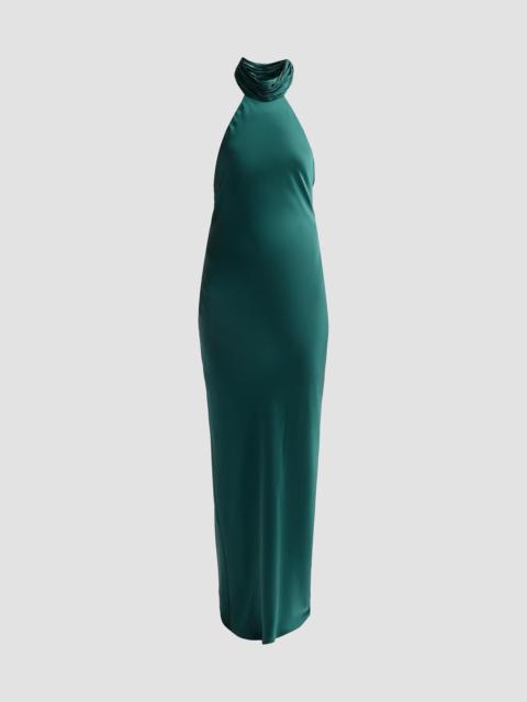 RAMY BROOK Women's Tatiana High-Neck Satin Gown - Deep Emerald