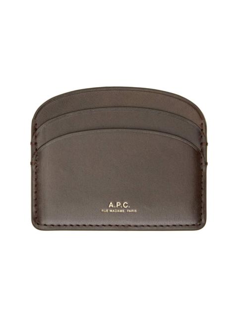 A.P.C. Brown Demi-Lune Card Holder