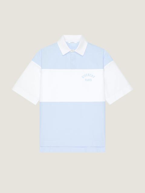 Givenchy BICOLOR POLO IN COTTON WITH GIVENCHY PARIS EMBROIDERY