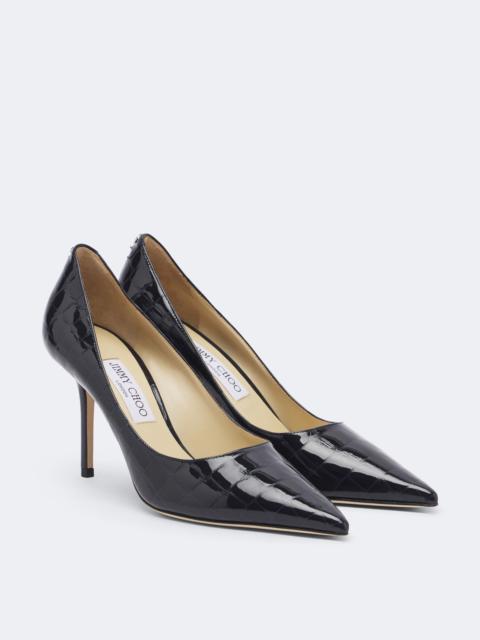 JIMMY CHOO Love croc-effect patent leather pumps