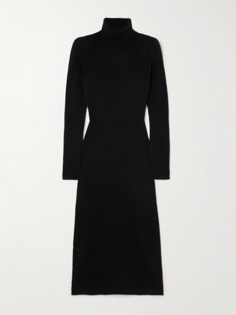 TOM FORD Cutout Cashmere Turtleneck Midi Dress