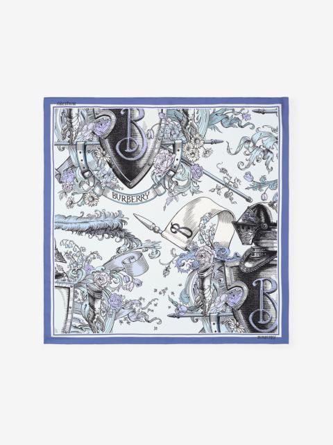 Burberry Etched Knight Silk Scarf