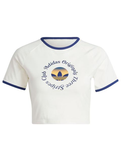 adidas (WMNS) adidas Originals Graphics Crop T-shirt 'White' JG8058