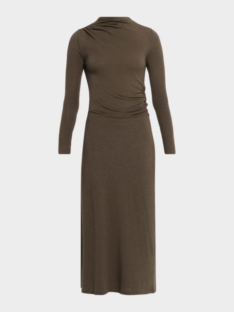 Rails Margaret Draped Long-Sleeve Mesh Midi Dress