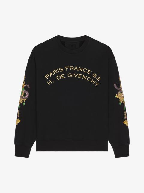 Givenchy SWEATSHIRT IN FLEECE WITH CHANDELIER AND SNAKE