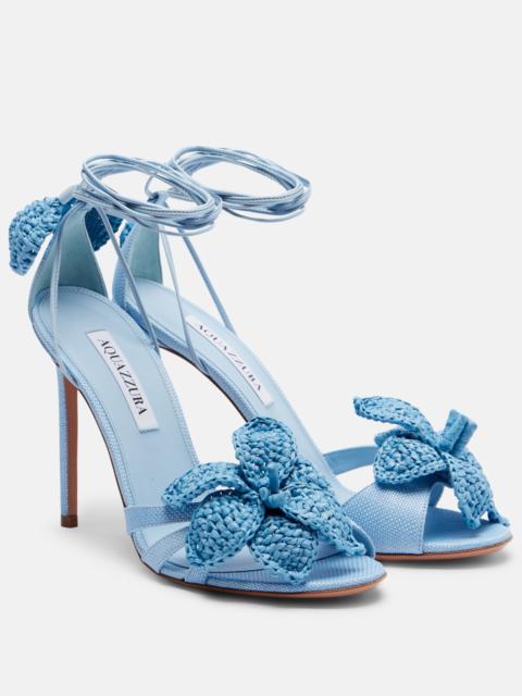 AQUAZZURA Calypso leather-trimmed raffia sandals