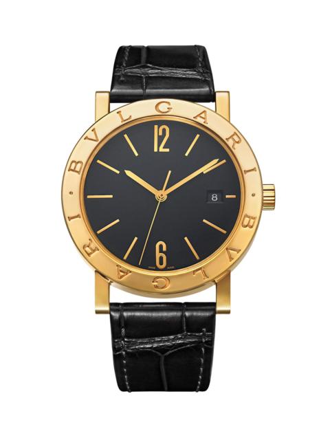 BVLGARI Men's 18K Yellow Gold & Alligator Leather Strap Watch/38MM - Black