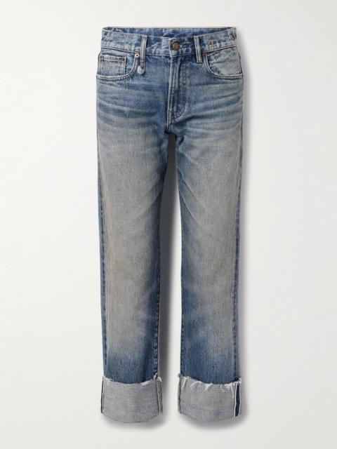 R13 Romeo frayed low-rise straight-leg jeans Mid denim