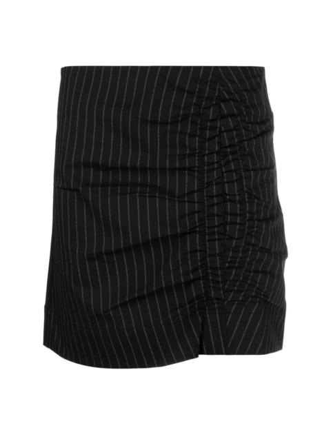 ruched striped miniskirt