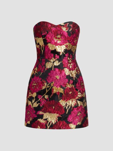 Dress The Population Women's Juna Brocade Strapless Mini Dress - Fuchsia Multi