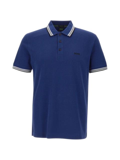 BOSS Paddy striped trim polo shirt