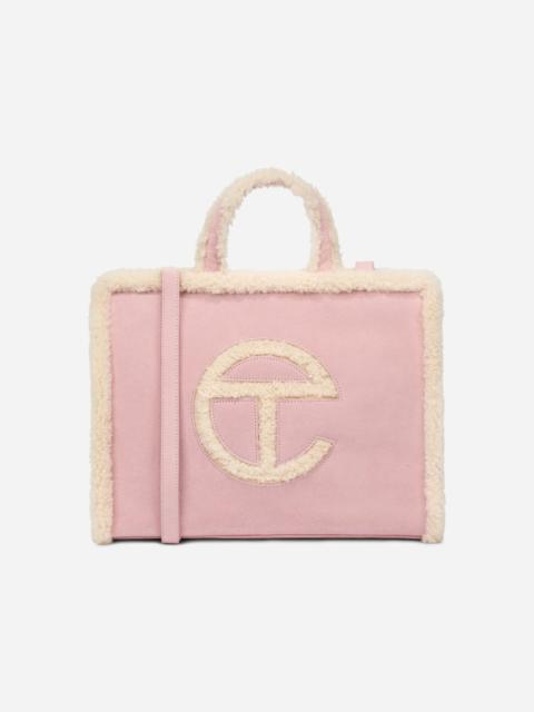 UGG ® X TELFAR Medium Shopper Sheepskin/Suede Handbags in Pink