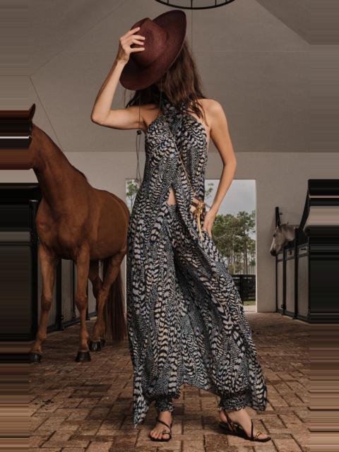Johanna Ortiz Enigma De Seda Printed Silk Top navy