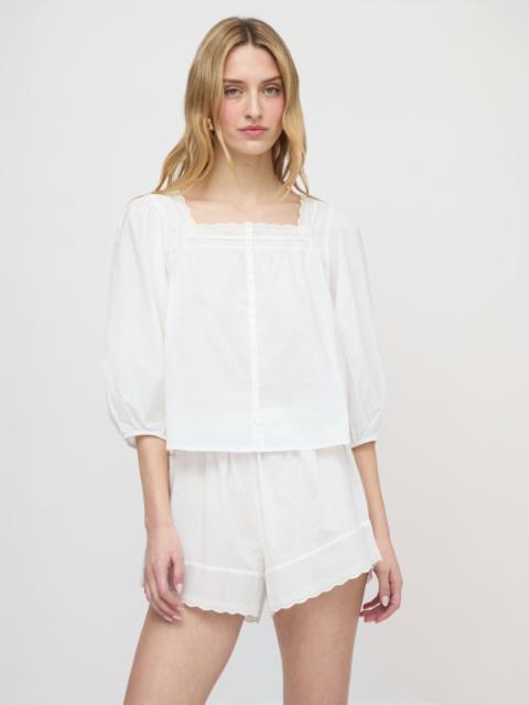 Hill House Home The Bennie Short - White Crisp Voile