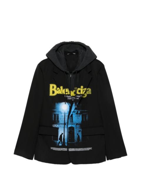 BALENCIAGA Balenciaga Graphic-print Layered Jacket