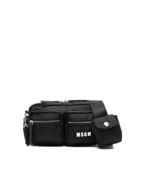 MSGM logo-print messenger bag