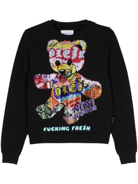 PHILIPP PLEIN rhinestone-emebllished jersey sweatshirt