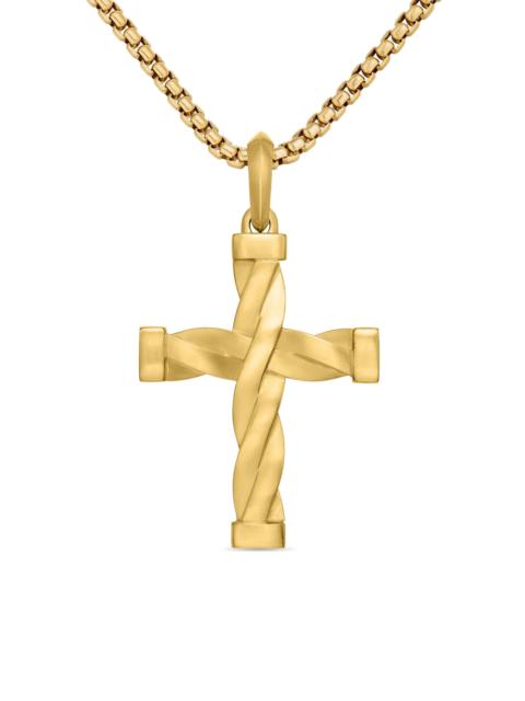 DAVID YURMAN Men's DY Helios Cross Pendant in 18K Yellow Gold, 48MM - Gold