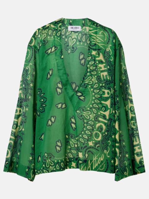 Bandana oversized cotton muslin top