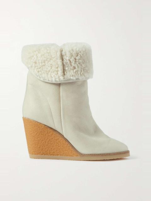 Isabel Marant Totam shearling-lined suede wedge ankle boots