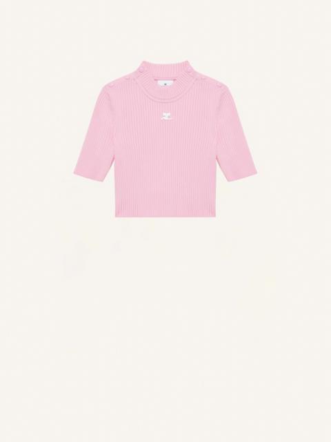 courrèges RIB KNIT CROPPED SWEATER