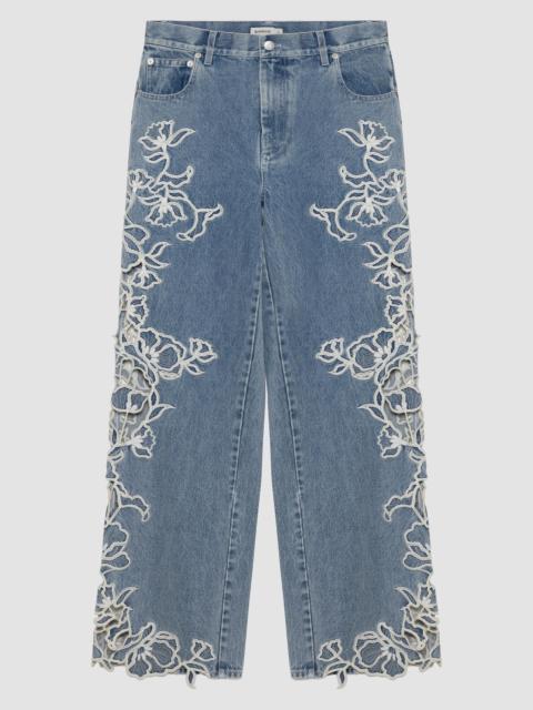 SIMKHAI Women's Porter Embroidered Jeans - Light Indigo