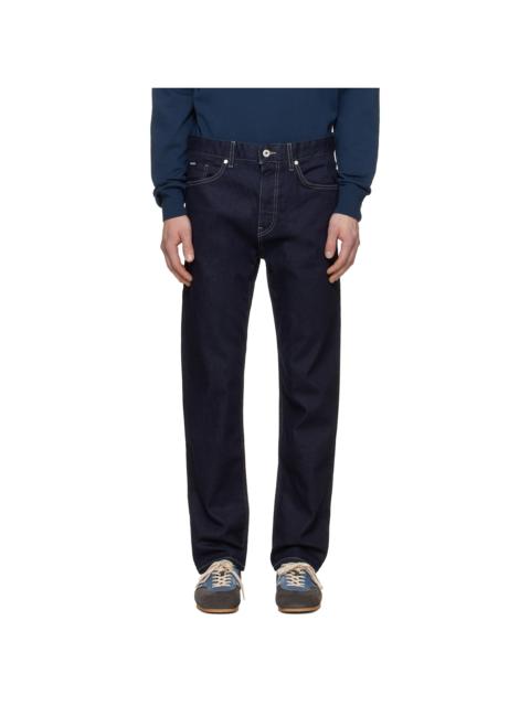 BOSS Navy Straight-Fit Stretch Jeans