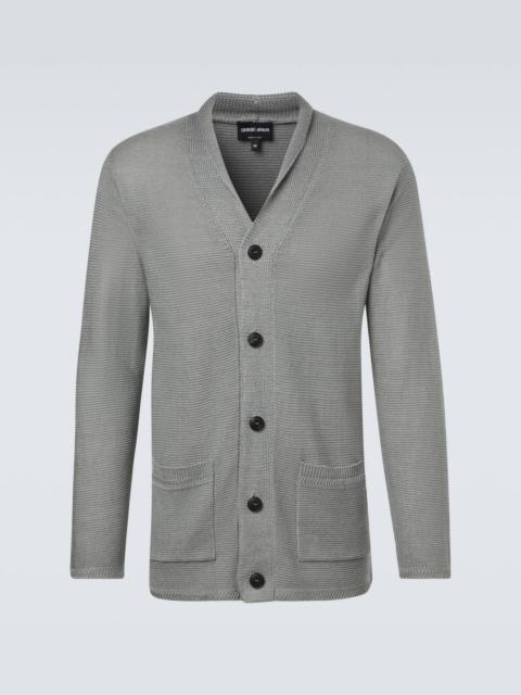 GIORGIO ARMANI Linen-blend cardigan