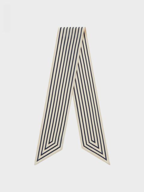 Totême Signature monogram silk ribbon scarf creme