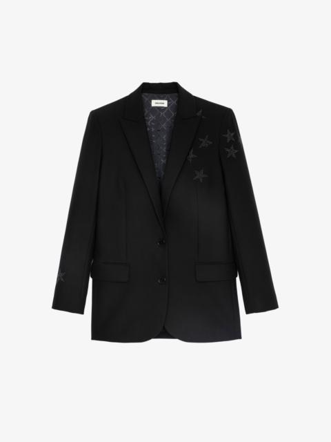 Zadig & Voltaire Viva Strass Rhinestone Blazer- Black