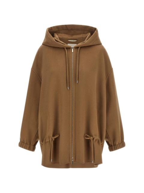 Max Mara hooded drawstring coat