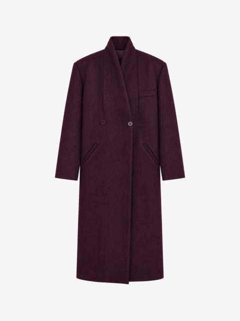 The Frankie Shop Brea Collarless Coat - Burgundy