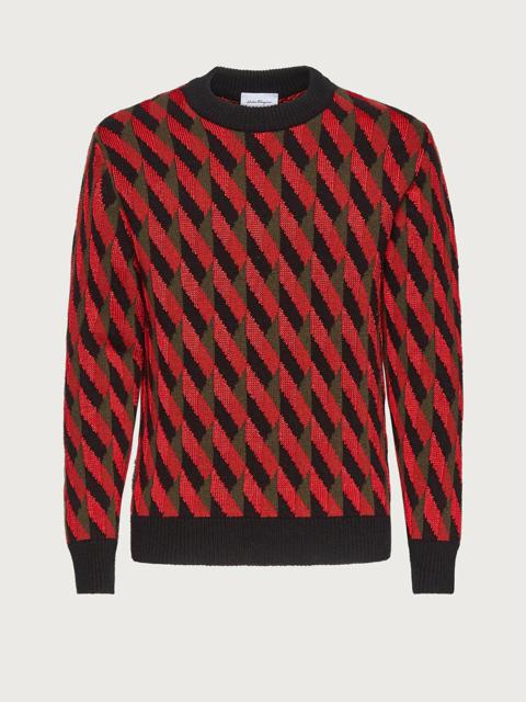 FERRAGAMO GEOMETRIC JACQUARD SWEATER