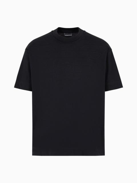 EMPORIO ARMANI Heavy jersey T-shirt with embossed logo