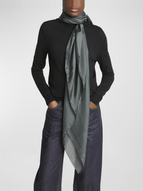 SAINT LAURENT CASSANDRE SQUARE SCARF IN SILK CHARMEUSE | ysl