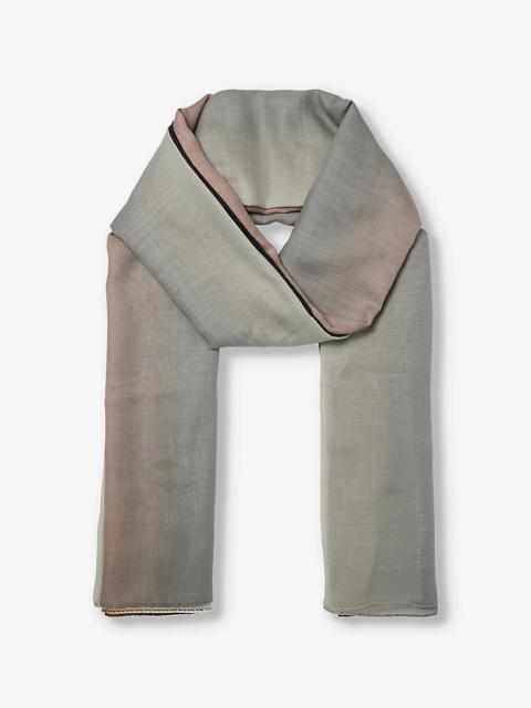 Rick Owens Degrade gradient-pattern cotton scarf
