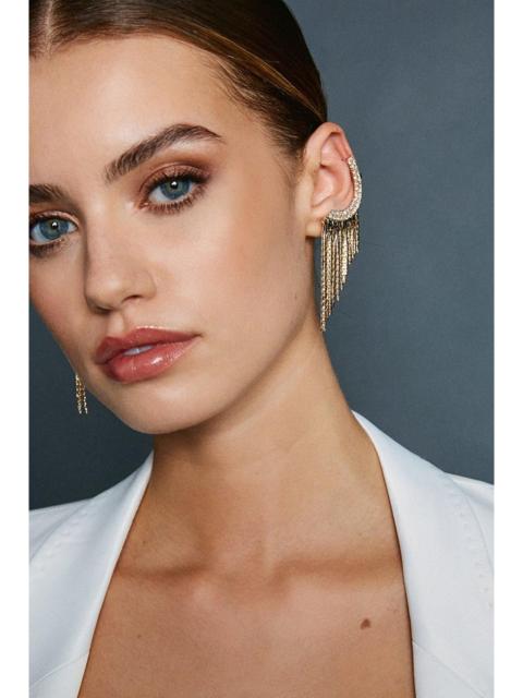 KAREN MILLEN Gold Drop Ear Cuff Earrings
