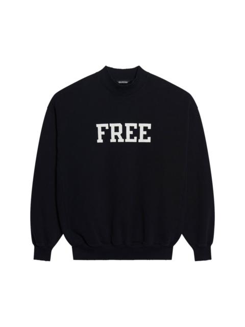 BALENCIAGA Balenciaga Free Logo Crewneck 'Black/White'