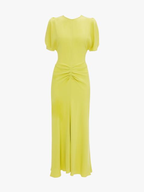 Victoria Beckham Bela Midi Dress In Yellow