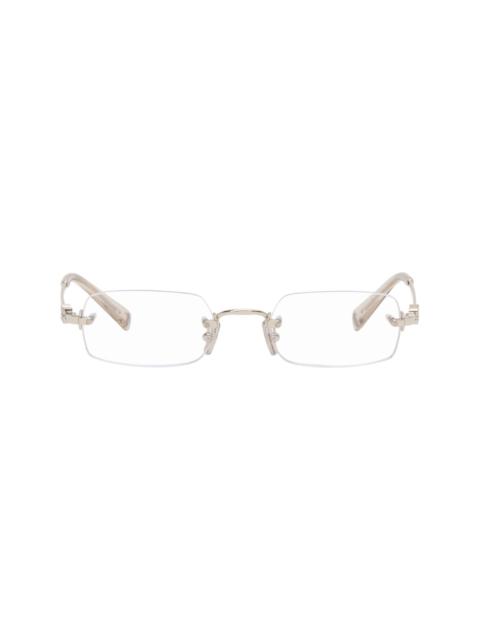 Miu Miu Silver Rimless Glasses