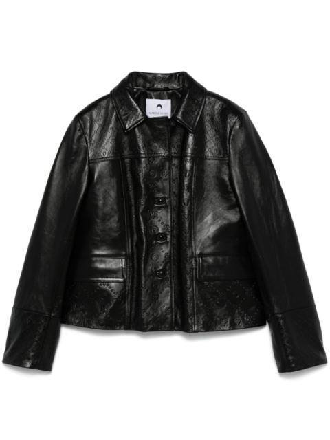 Marine Serre Moonogram-embossed leather jacket