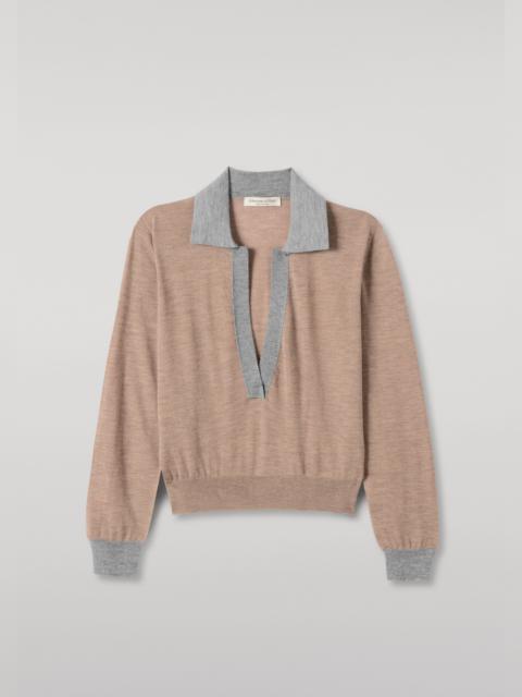 Johnstons of Elgin Dee Brown & Grey Superfine Cashmere Polo Shirt