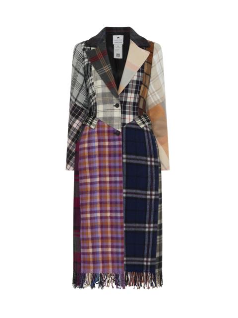 Marine Serre Regenerated Tartan Scarves Fitted Coat