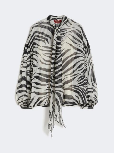 Max Mara BALLATA Printed silk chiffon blouse - BLACK