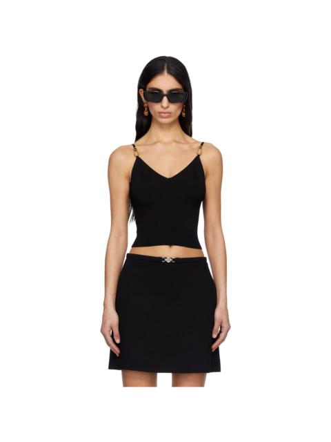 VERSACE Black Viscose Knit Crop Camisole