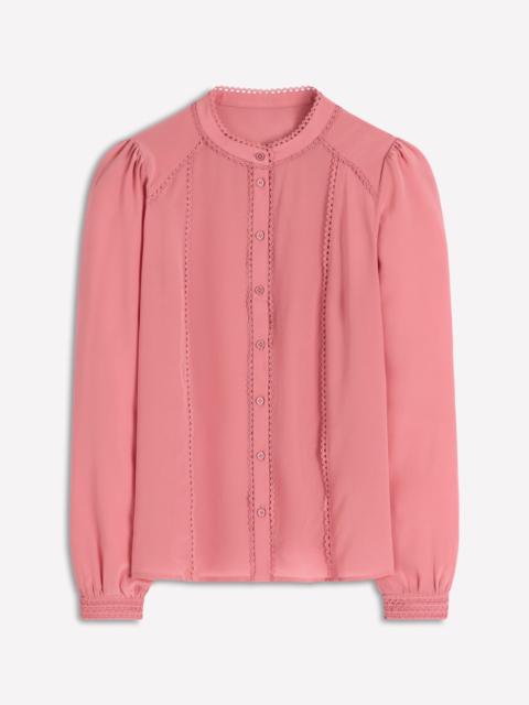 BODEN Rhea Trim Detail Silk Top-Vintage Rose