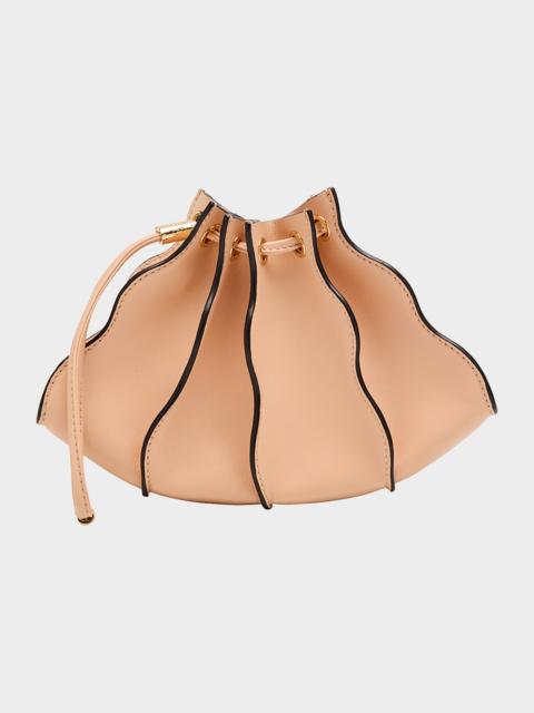 ULLA JOHNSON Adria Pleated Wave Leather Wristlet