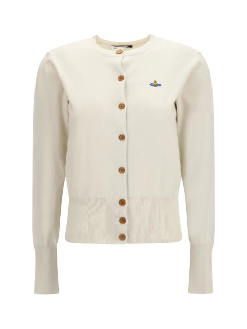 Vivienne Westwood Vivienne Westwood Embroidered Orb Logo Cardigan — White